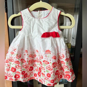 Mayoral poppy dress floral formal poppies bow coral baby girl